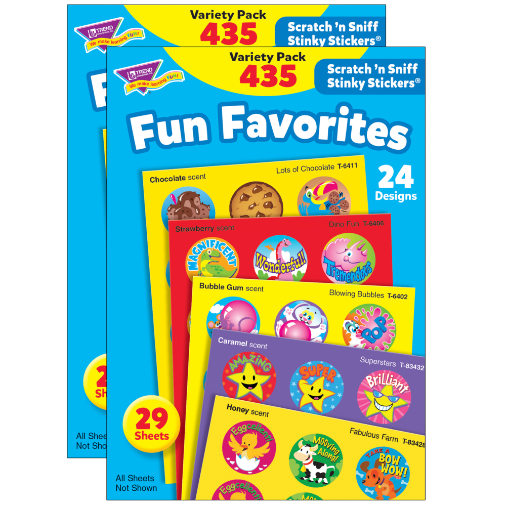 Trend Stinky Stickers, Fun Favorites, 435 Stickers Per Pack, Set Of 2 Packs MPN:T-6491-2