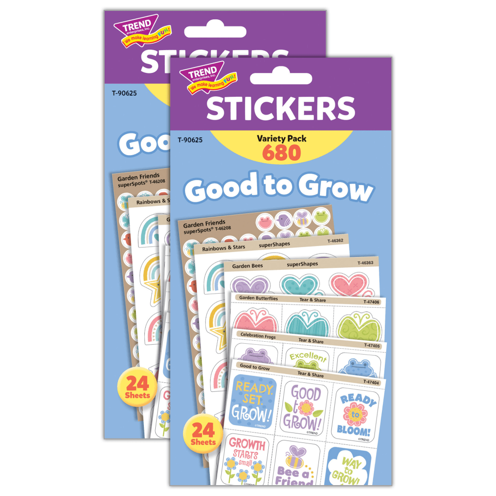TREND Good to Grow Sticker Variety Packs, 680 Stickers Per Pack, Bundle Of 2 Packs MPN:T-90625-2