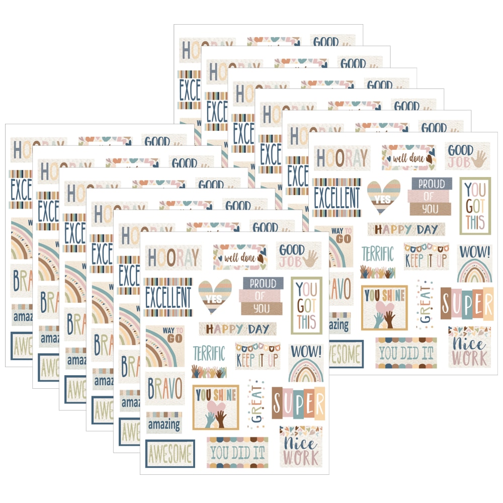 Teacher Created Resources Stickers, Everyone is Welcome, 120 Stickers Per Pack, Set Of 12 Packs MPN:TCR7139-12