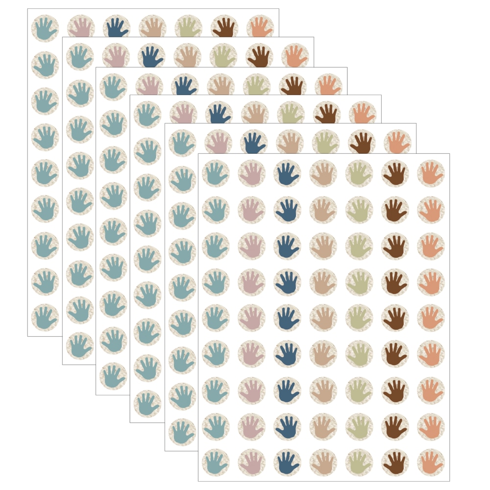 Teacher Created Resources Mini Stickers, Everyone is Welcome Helping Hands, 378 Stickers Per Pack, Set Of 6 Packs MPN:TCR7162-6