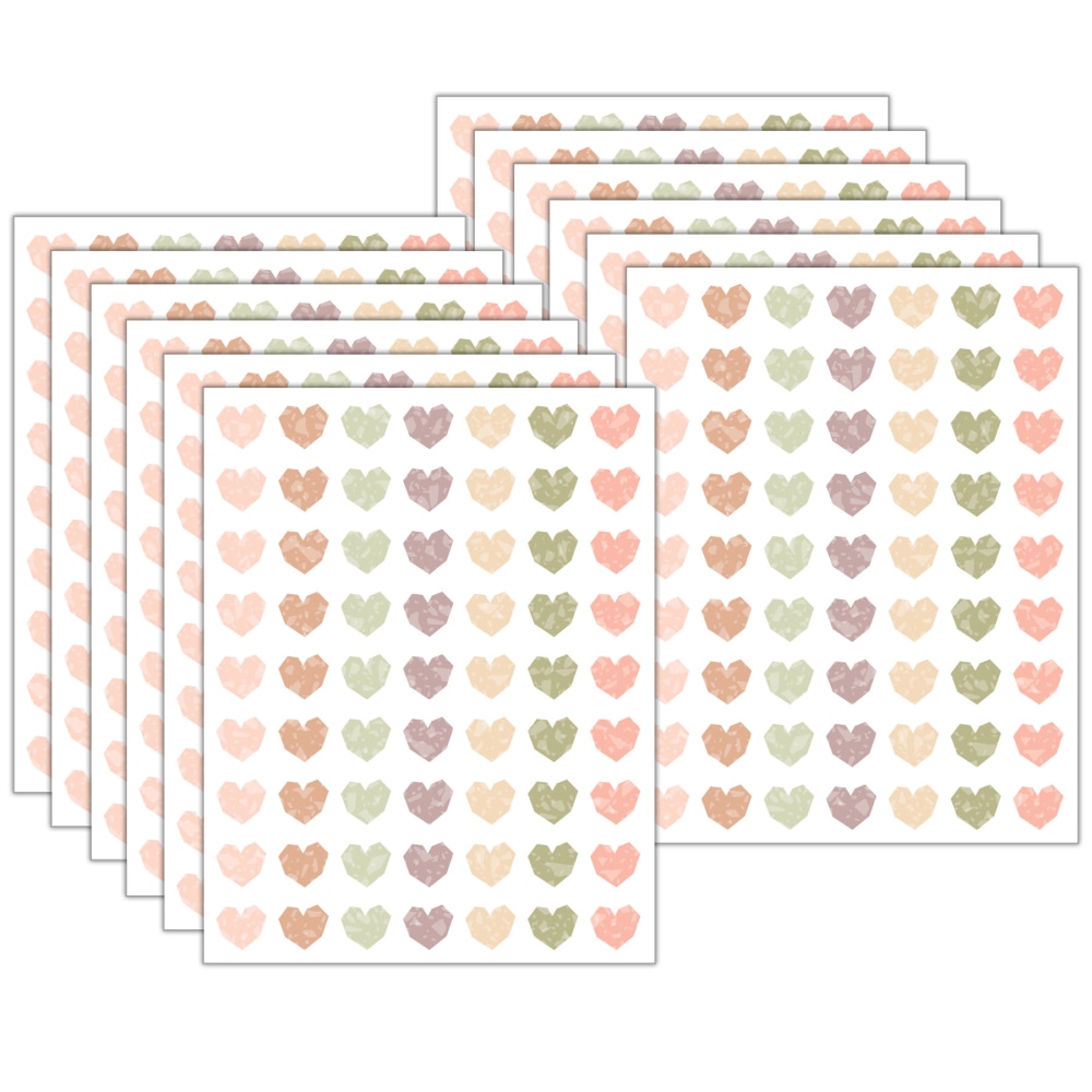 Teacher Created Resources Mini Stickers, 1/2in, Terrazzo Tones Hearts, 378 Stickers Per Pack, Bundle Of 12 Packs MPN:TCR7229-12