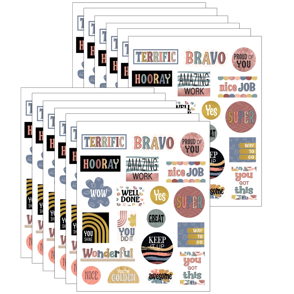 Teacher Created Resources Mini Stickers, Wonderfully Wild, 120 Stickers Per Pack, Set Of 12 Packs MPN:TCR9194-12