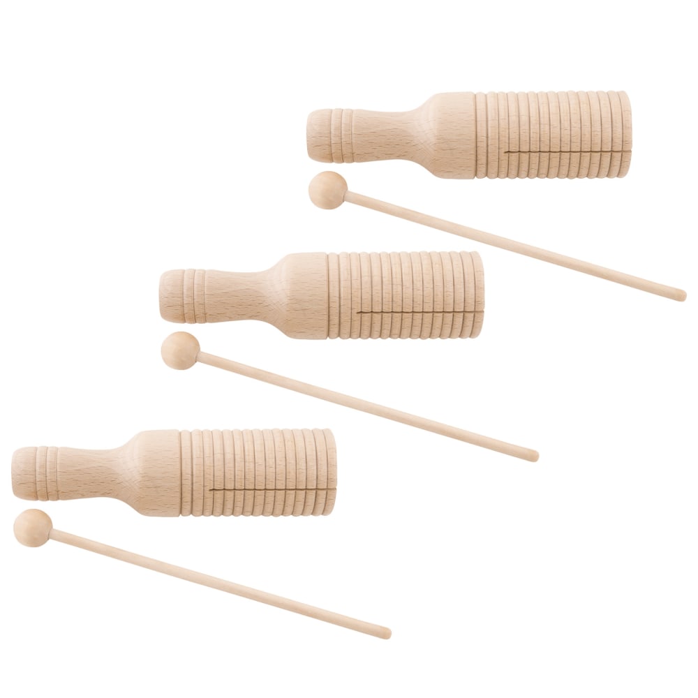 Westco Educational Products Medium Guiro Crow Sounders With Mallet, Brown, Pack Of 3 Sounders MPN:WEPWB9101-3