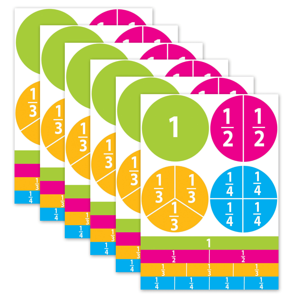Ashley Productions Math Die-Cut Magnets, Beginning Fractions, 20 Per Pack, Set Of 6 Packs MPN:ASH10062-6