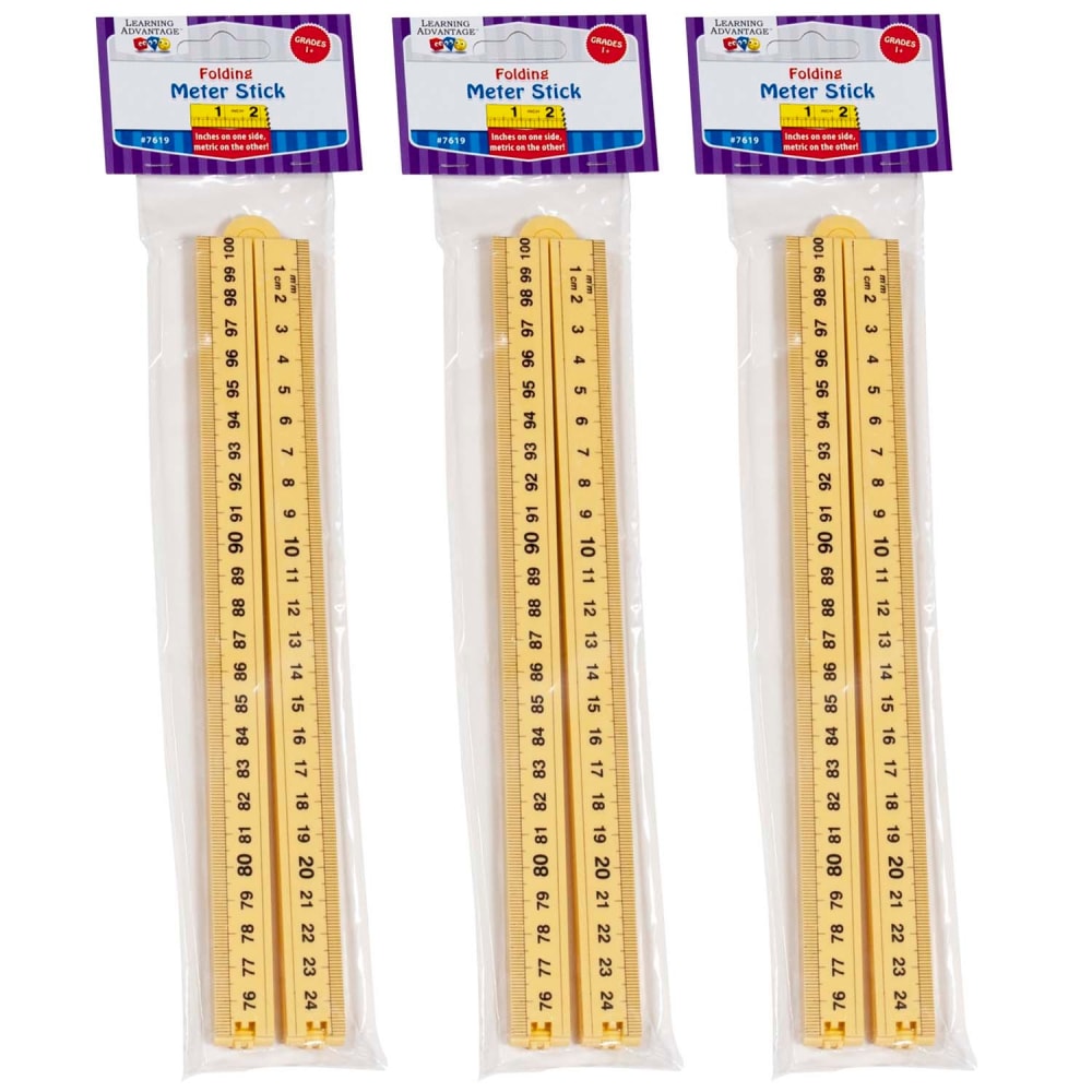 Learning Advantage Folding Meter Stick, Pack Of 3 MPN:CTU7619-3