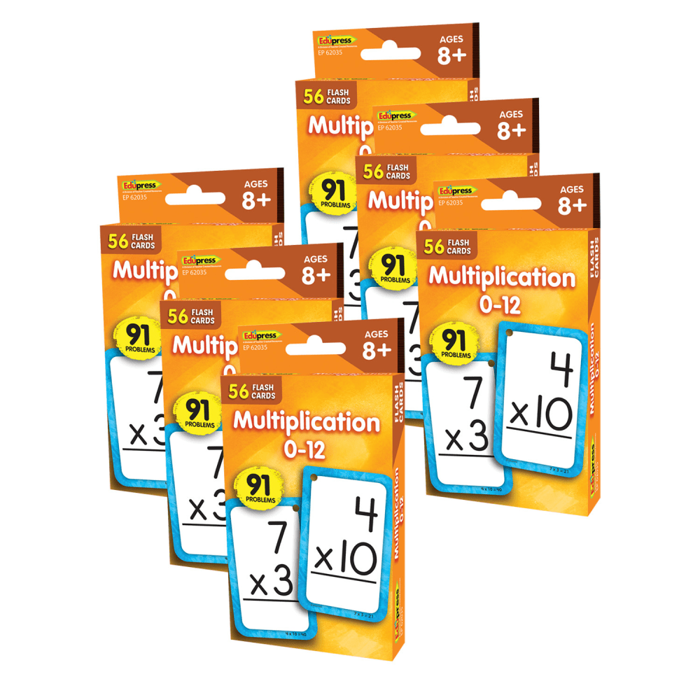 Edupress Multiplication 0-12 Flash Cards, 6 Set Of Packs MPN:EP-62035-6