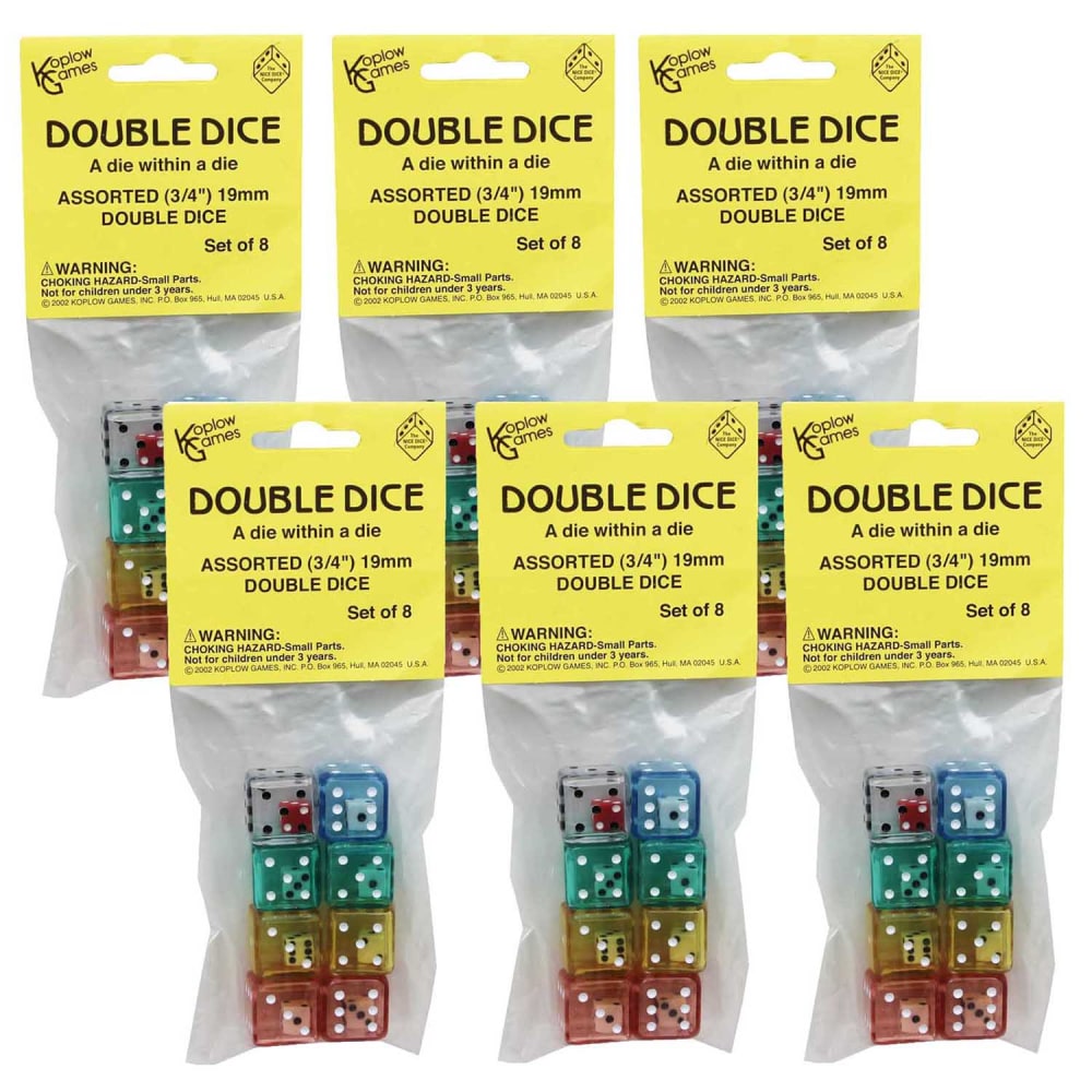Koplow Games 8-Piece Double Dice Set, Pack Of 6 Sets MPN:KOP11703-6