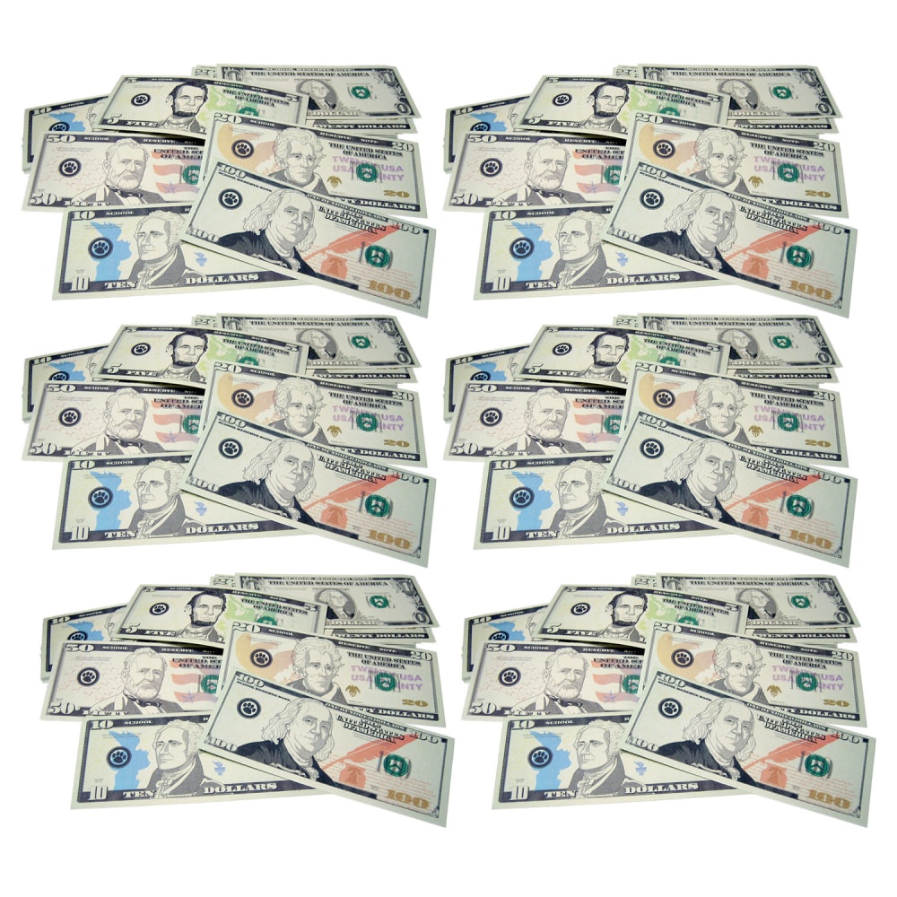 Teacher Created Resources Play Money: Assorted Bills, 110 Per Pack, Set Of 6 Packs MPN:TCR20638-6