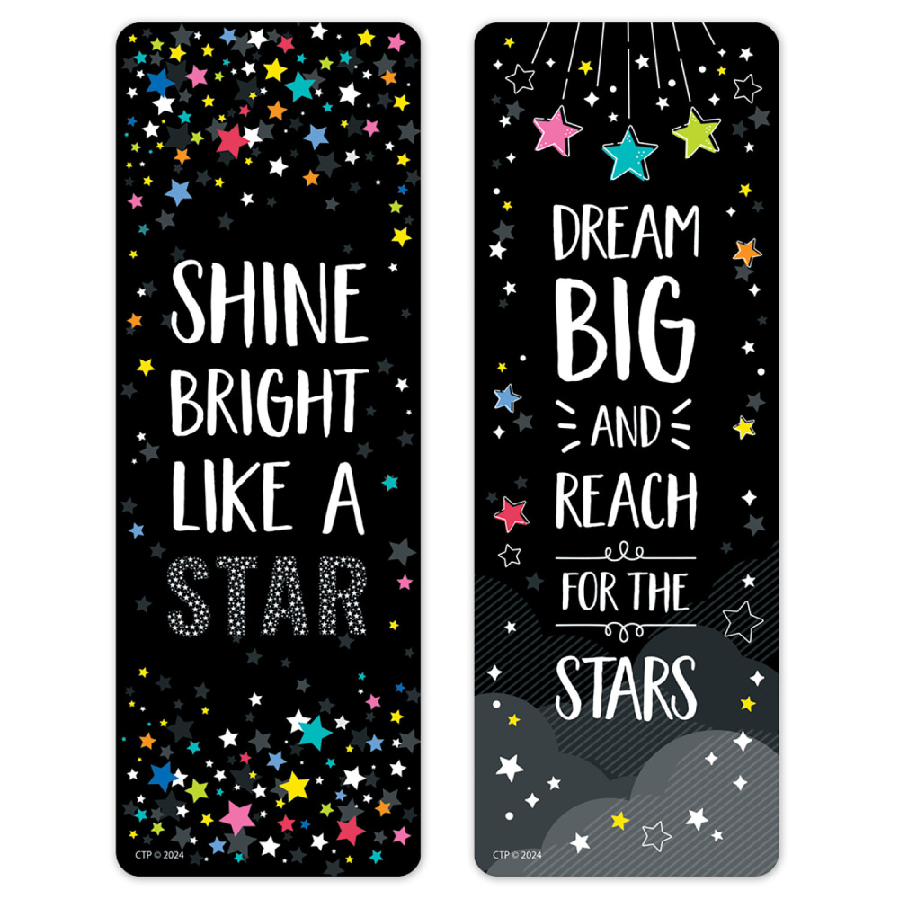 Creative Teaching Press Bookmarks, 7inH x 2-1/2inW x 1/16inD, Star Bright Positive Mindset, 30 Bookmarks Per Pack, Bundle Of 6 Packs MPN:CTP10944-6