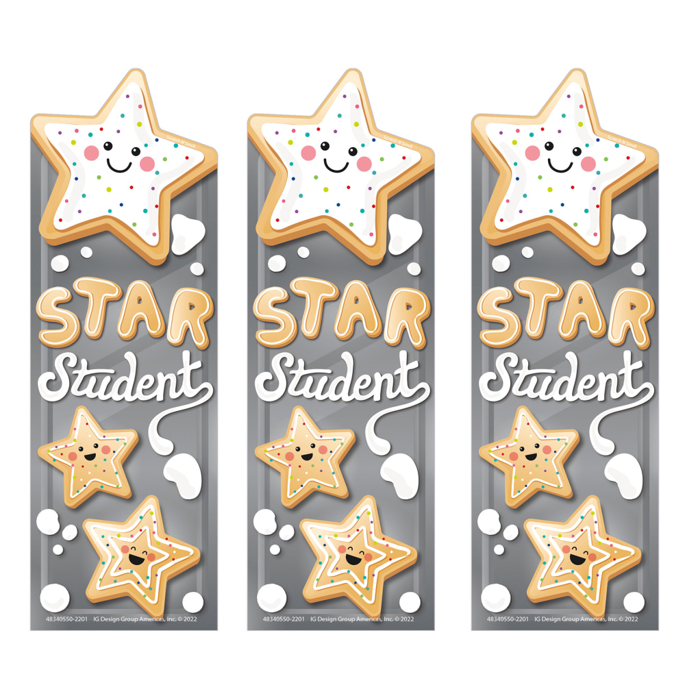 Eureka Bookmarks, 2in x 6in, Star Cookies Sugar Cookie Scented, 24 Per Pack, Set Of 3 Packs MPN:EU-834055-3