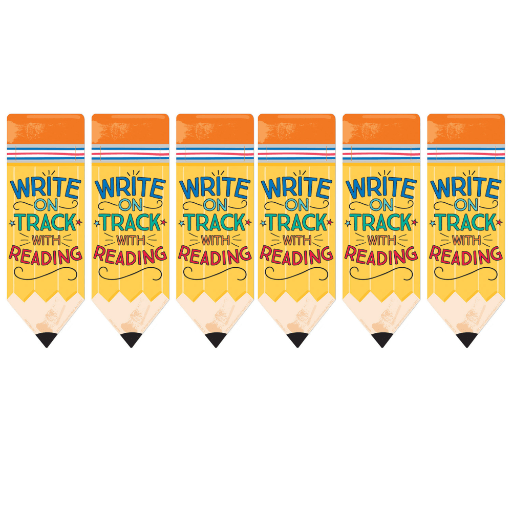 Eureka Bookmarks, 2in x 6in, Pencil Write on Track With Reading, 36 Per Pack, Set Of 6 Packs MPN:EU-843236-6