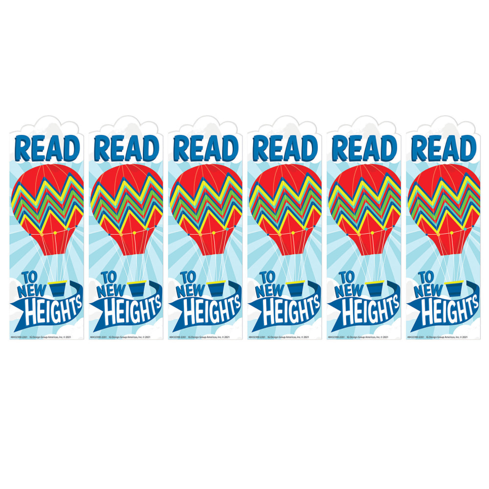 Eureka Bookmarks, 2in x 6in, Hot Air Balloon New Heights, 36 Per Pack, Set Of 6 Packs MPN:EU-843239-6