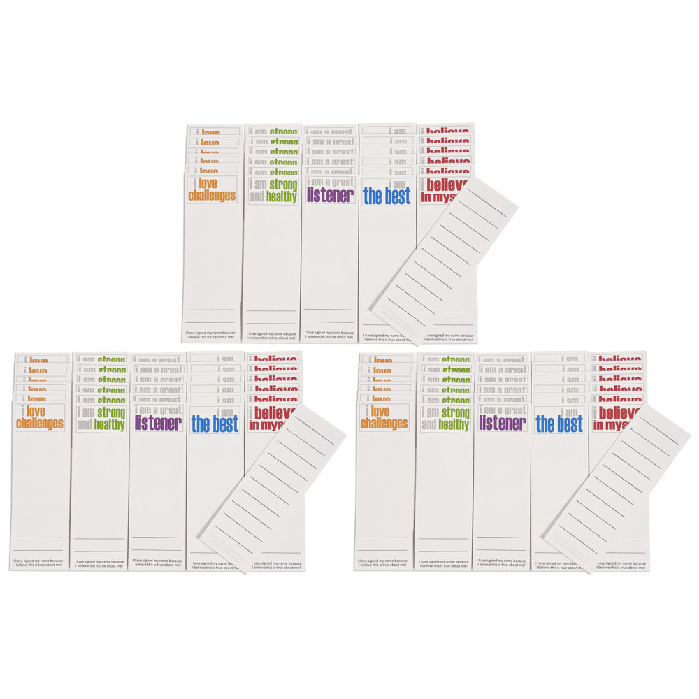 Inspired Minds Page Keepers Bookmarks, 2in x 6in, Positivity Booster Set, 30 Per Pack, Set Of 3 Packs MPN:ISM52355PK-3