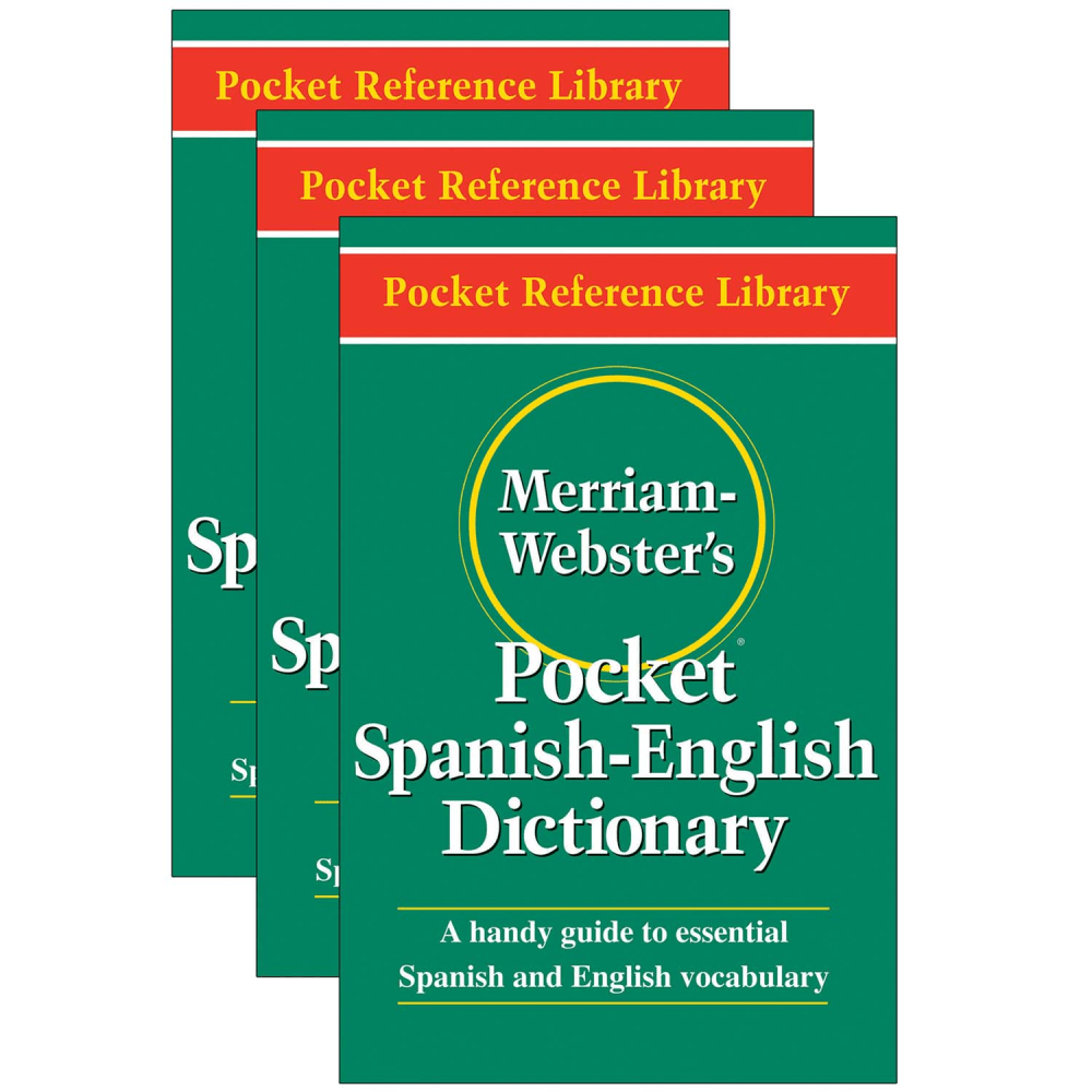 Merriam-Webster Pocket Spanish-English Paperback Dictionaries, Pack Of 3 Dictionaries MPN:MW-5193-3