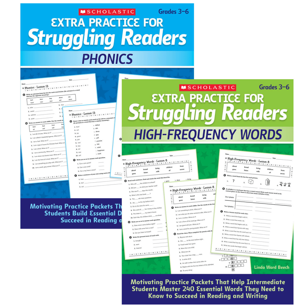 Scholastic Teacher Resources Extra Practice For Struggling Readers Bundle, Grades 3 To 6 MPN:SC-EPSRST