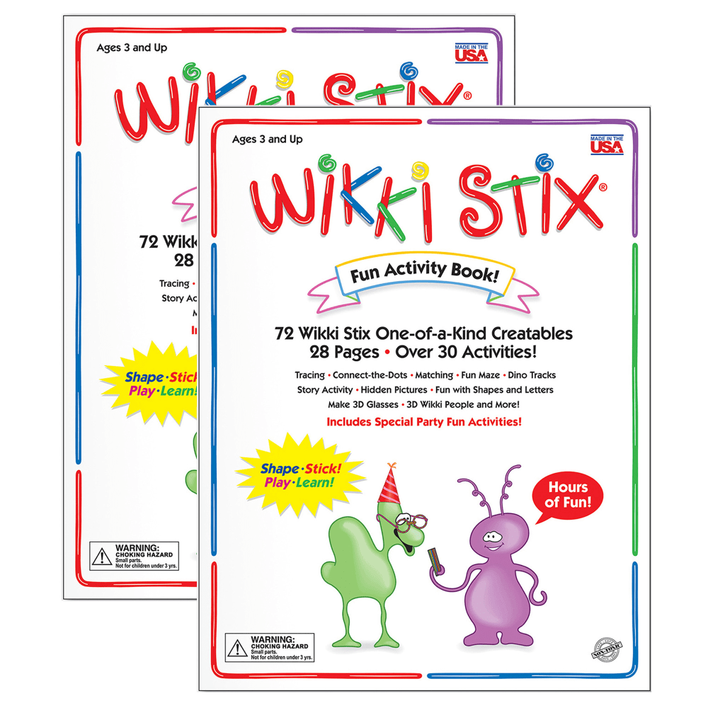 Wikki Stix Fun Activity Books, Pack Of 2 Books MPN:WKX109-2