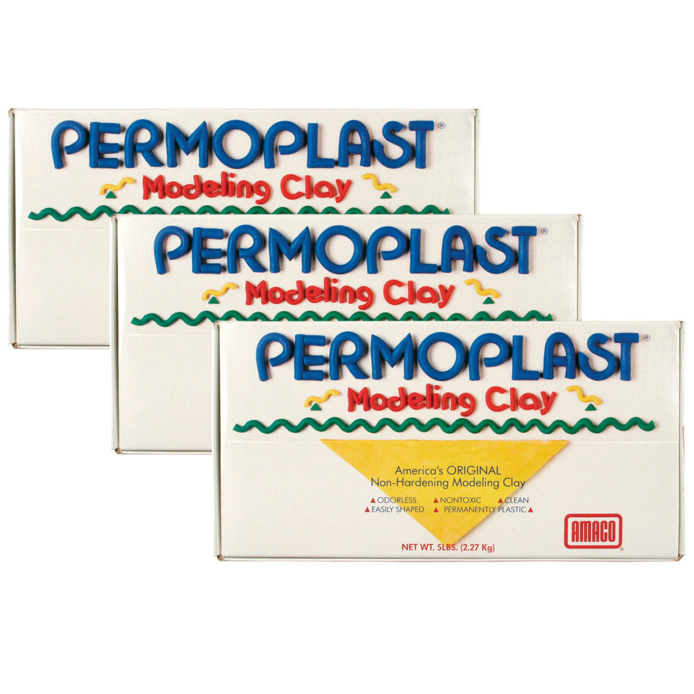 Amaco Permoplast Modeling Clay, 1 Lb Box, Cream, Pack Of 3 Boxes MPN:AMA90058J-3