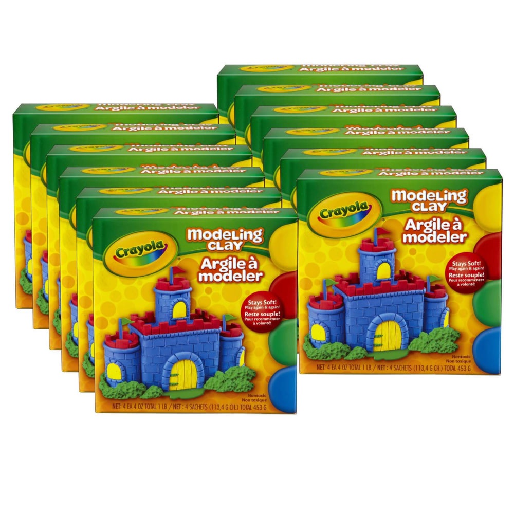 Crayola Modeling Clay, Assorted Colors, 1 Lb, Set Of 12 Boxes MPN:BIN300-12