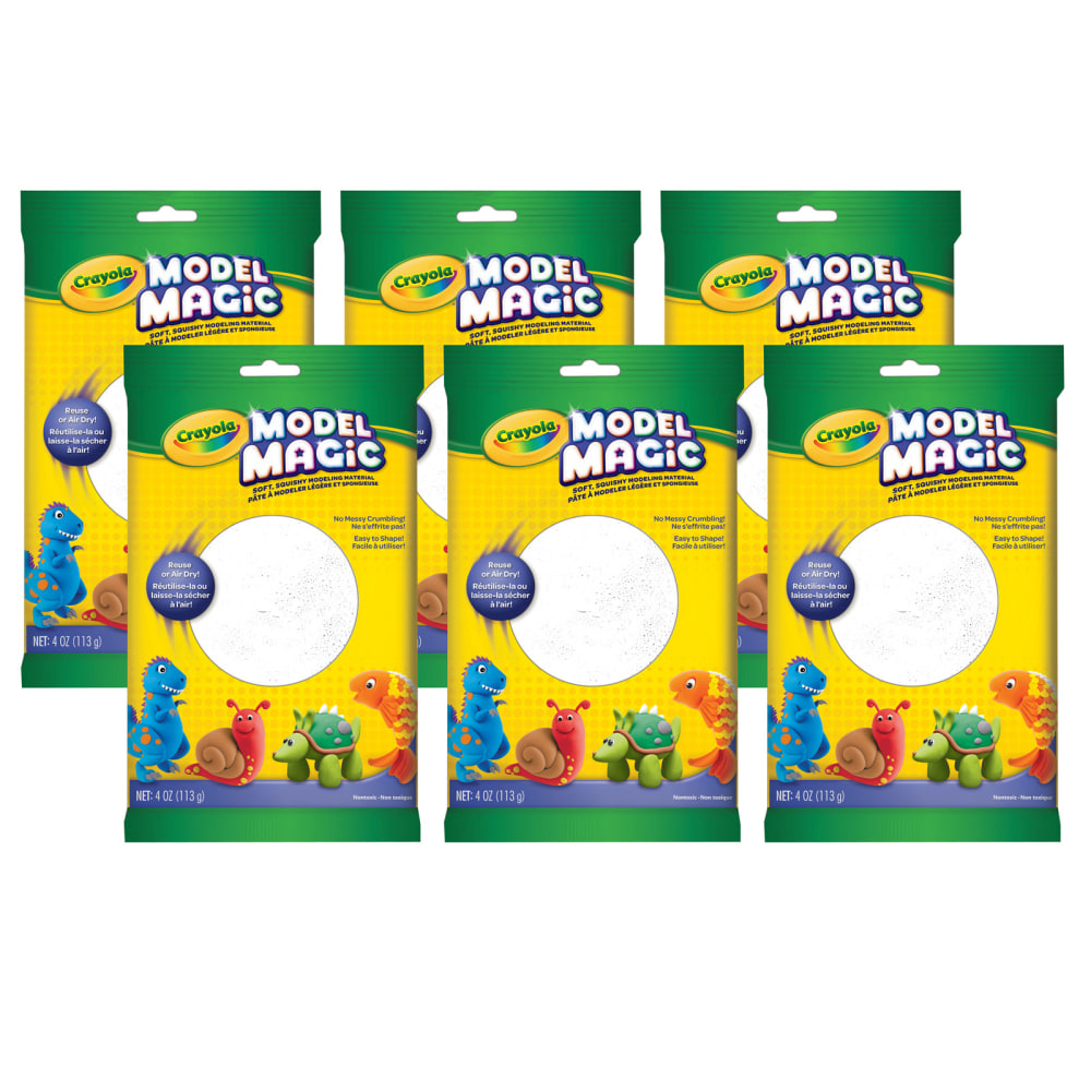 Crayola Model Magic Modeling Compound, 4 oz., White, Set Of 6 Packs MPN:BIN4401-6