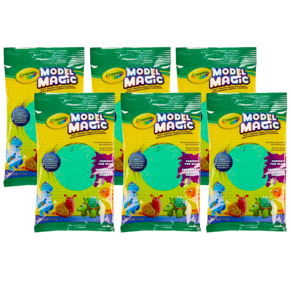 Crayola Model Magic Modeling Compound, 4 oz., Green, Set Of 6 Packs MPN:BIN4444-6