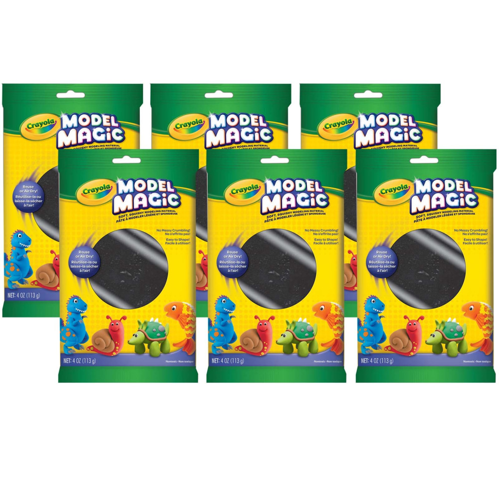Crayola Model Magic Modeling Compound, 4 oz., Black, Set Of 6 Packs MPN:BIN4451-6