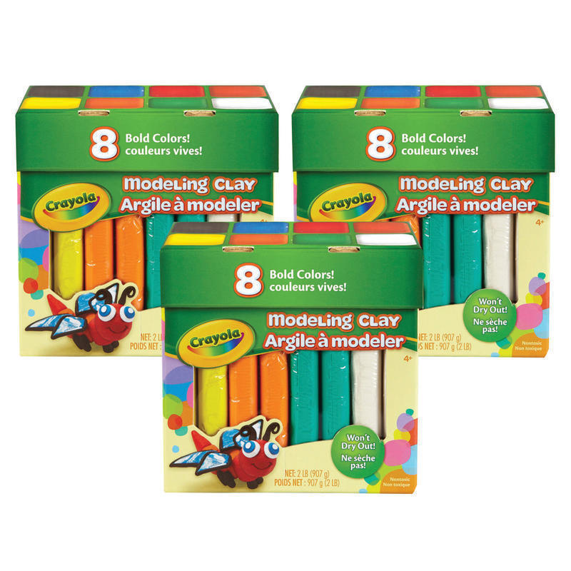Crayola Modeling Clays, 2 Lb, Assorted Colors, Pack Of 3 Boxes MPN:BIN570315-3