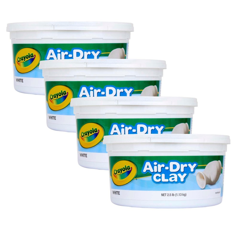 Crayola Air-Dry Clay Tubs, 2.5 Lb, White, Pack Of 4 Tubs MPN:BIN575050-4