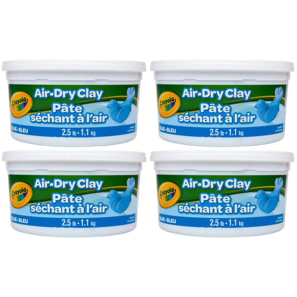 Crayola Air Dry Clay Buckets, 2.5 Lb, Blue, Pack Of 4 Buckets MPN:BIN575142-4