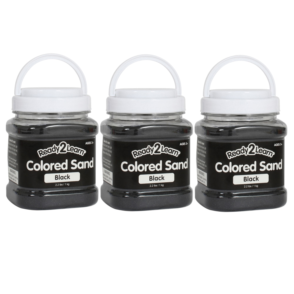 Ready 2 Learn Colored Sand Jars, 2.2 Lb, Black, Pack Of 3 Jars MPN:CE-10100-3