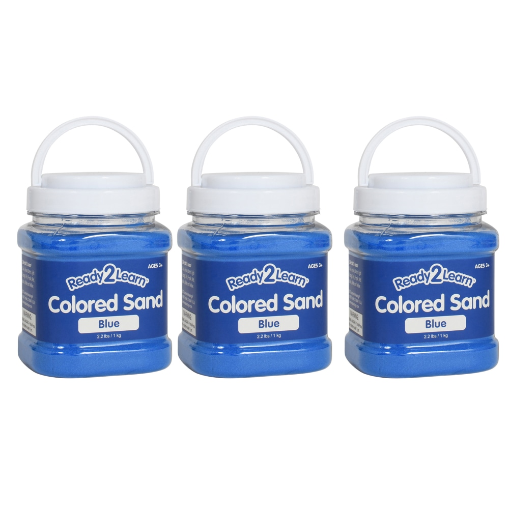 Ready 2 Learn Colored Sand Jars, 2.2 Lb, Blue, Pack Of 3 Jars MPN:CE-10101-3