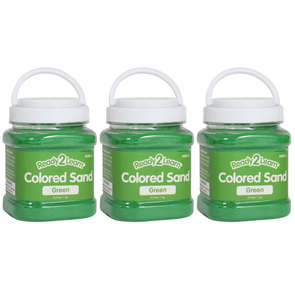 Ready 2 Learn Colored Sand Jars, 2.2 Lb, Green, Pack Of 3 Jars MPN:CE-10103-3