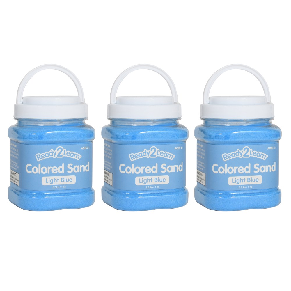 Ready 2 Learn Colored Sand Jars, 2.2 Lb, Light Blue, Pack Of 3 Jars MPN:CE-10104-3