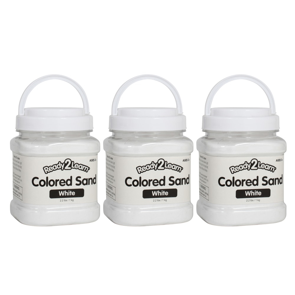 Ready 2 Learn Colored Sand Jars, 2.2 Lb, White, Pack Of 3 Jars MPN:CE-10110-3