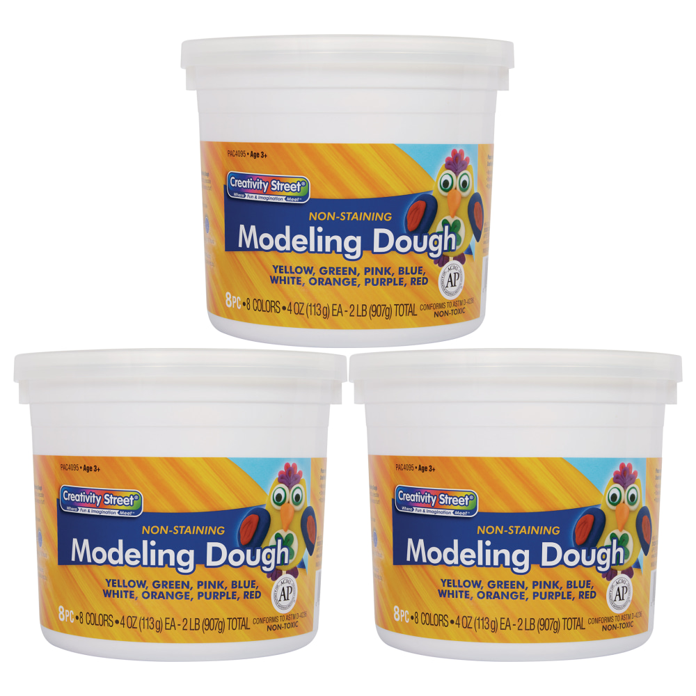 Creativity Street Modeling Dough, 4 Oz, Assorted Colors, 8 Pieces Per Pack, Set Of 3 Packs MPN:CK-4095-3