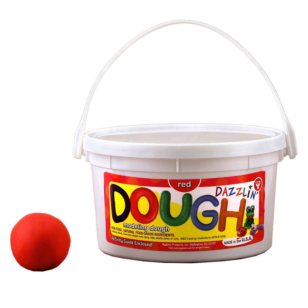 Hygloss Dazzlin Dough, 3 Lb Tub, Red, Pack Of 3 Tubs MPN:HYG48301-3