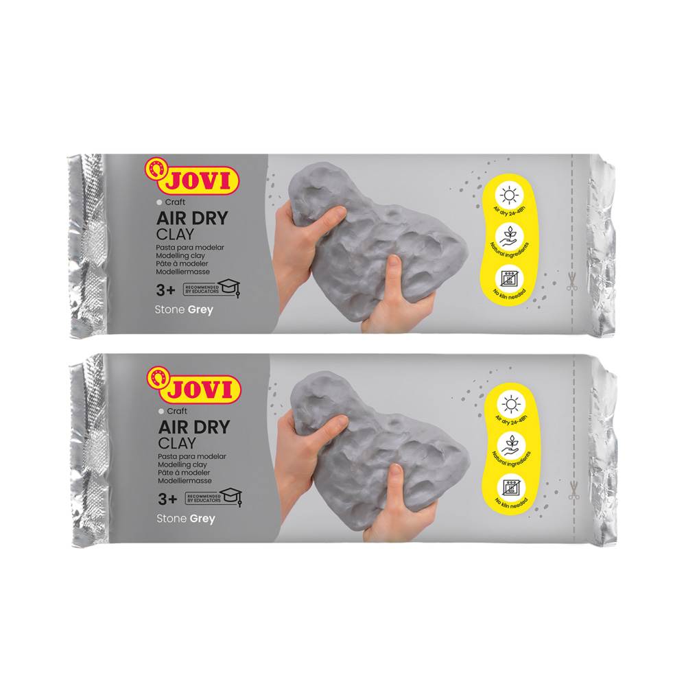Jovi Air Dry Clay, Grey, 2.2lb Bar, Pack Of 2 MPN:JOV86G-2