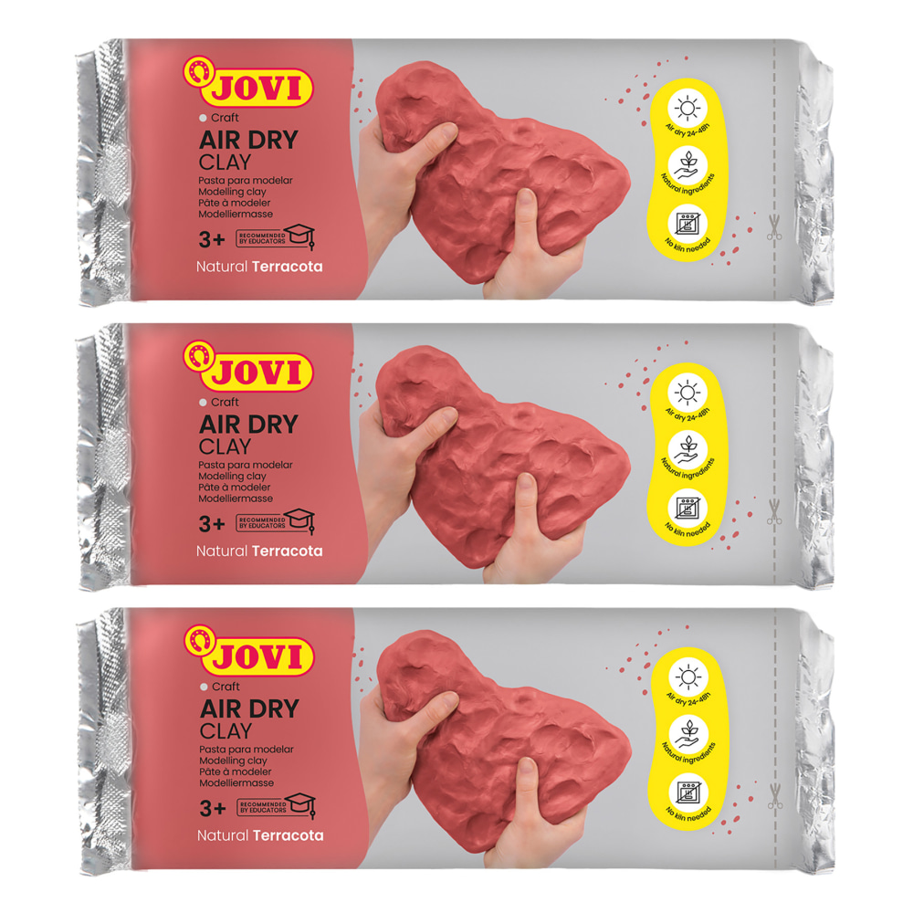 Jovi Air Dry Clay, Terracotta, 1.1lb Bar, Pack Of 3 MPN:JOV88-3