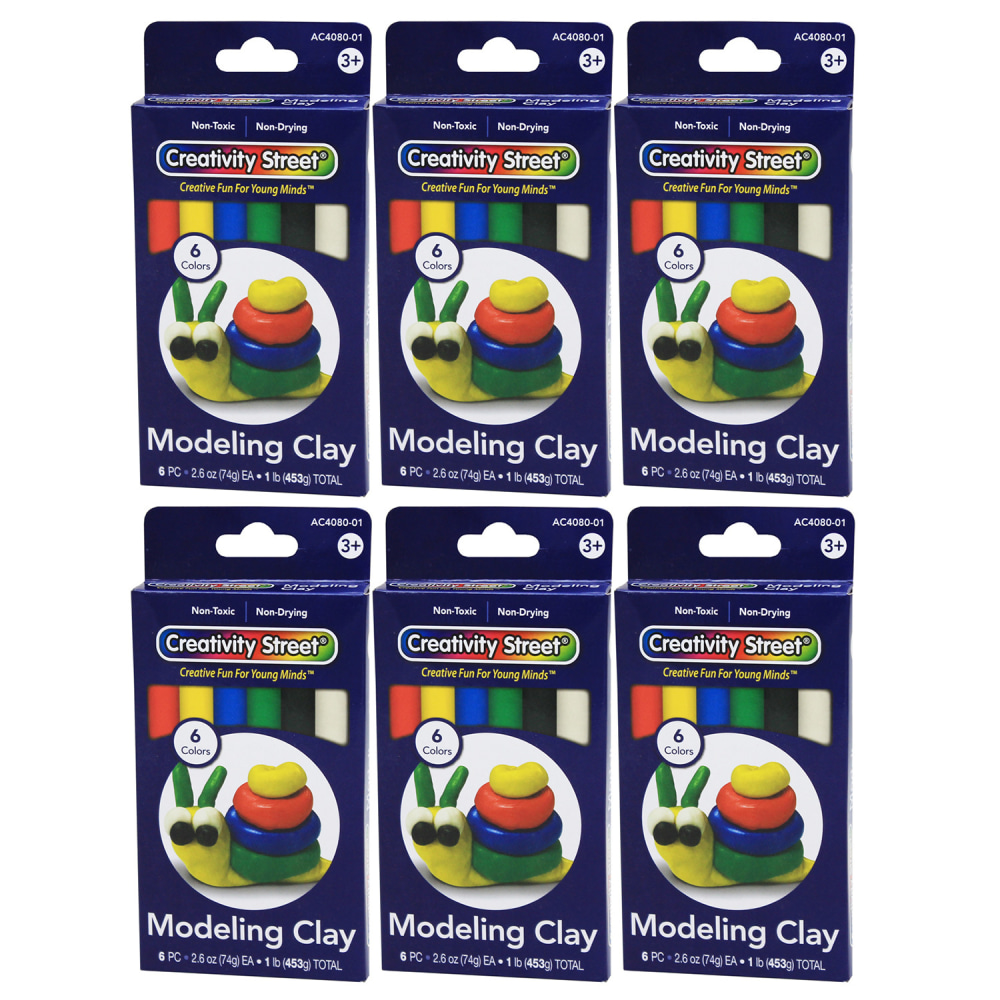 Creativity Street Modeling Clay, Extruded, 0.17 Lb, Assorted Colors, 6 Sticks Per Pack, Set Of 6 Packs MPN:PACAC408001-6