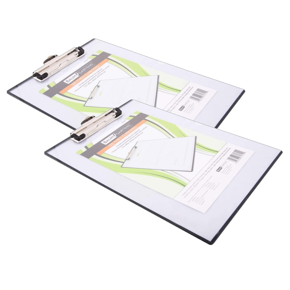 Baumgartens Mobile OPS Unbreakable Quick Reference Clipboard With Dry Eraseable Transparent Protective Cover, Clear, Pack Of 2 MPN:BAUMTA1611-2