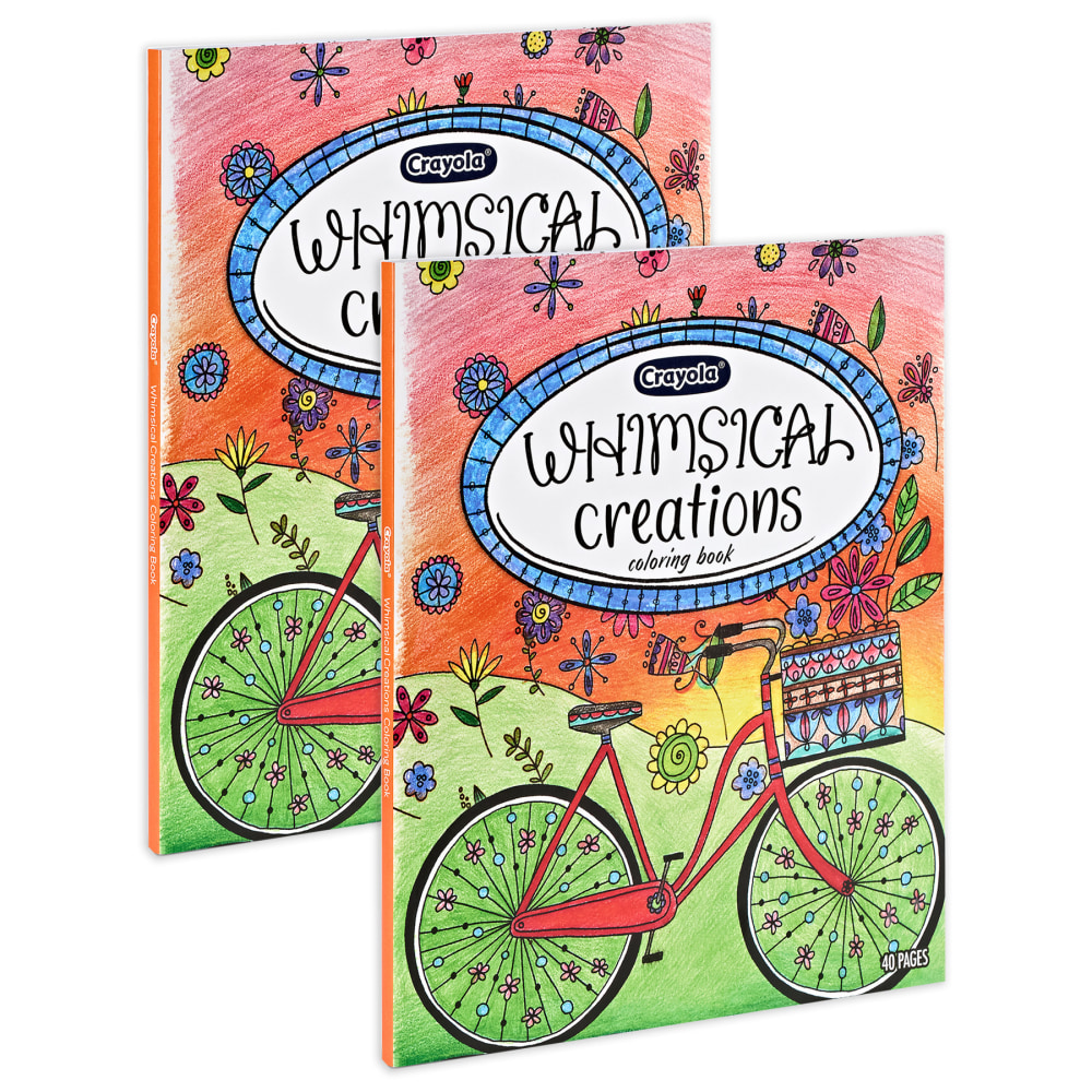 Crayola Adult Coloring Book, Whimsical Creations, 40 Pages, Pack Of 2 MPN:BIN040838-2