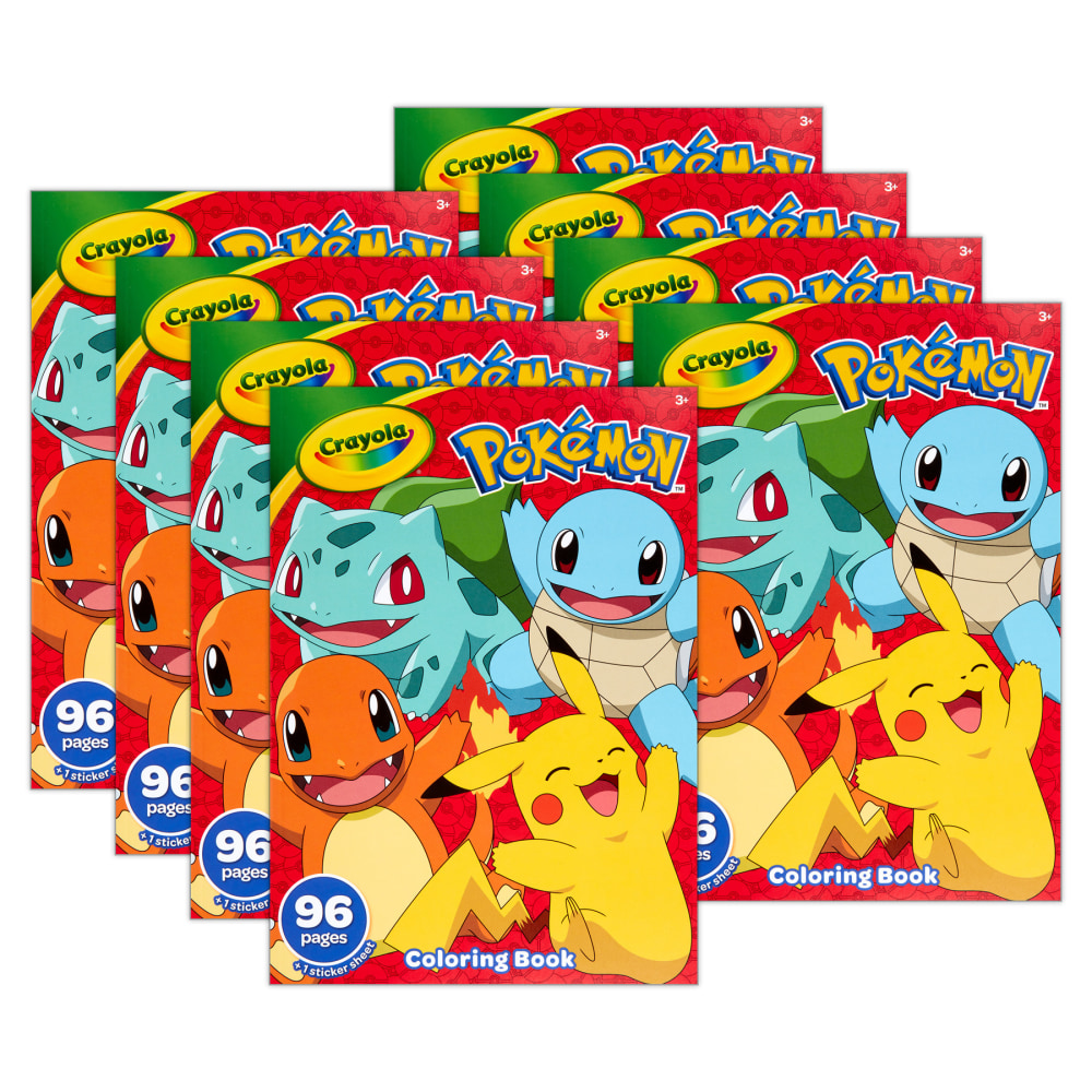 Crayola Coloring Books, Pokemon, Bundle Of 8 Books MPN:BIN042732-8