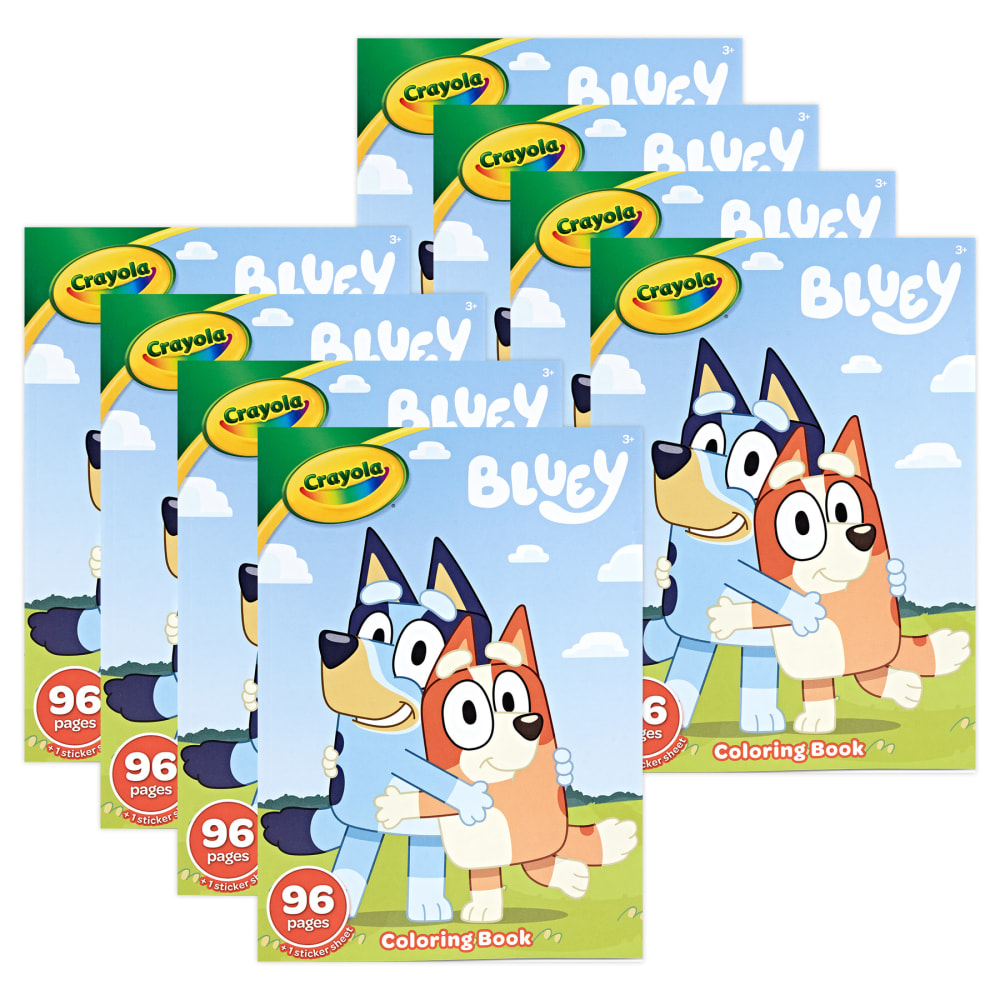 Crayola Coloring Book, 96 Pages, Bluey, Pack Of 8 MPN:BIN042755-8