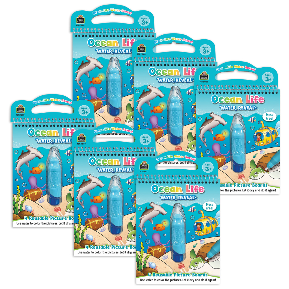 Teacher Created Resources Water Reveal Books, Ocean Life, Bundle Of 6 Sets MPN:TCR21000-6