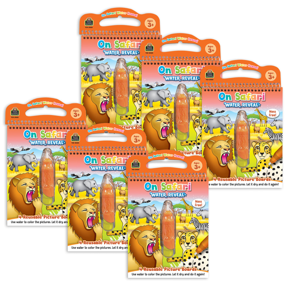 Teacher Created Resources Water Reveal Books, On Safari, Bundle Of 6 Sets MPN:TCR21001-6