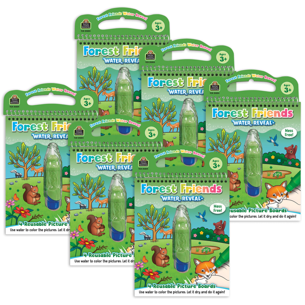 Teacher Created Resources Water Reveal Books, Forest Friends, Bundle Of 6 Sets MPN:TCR21004-6