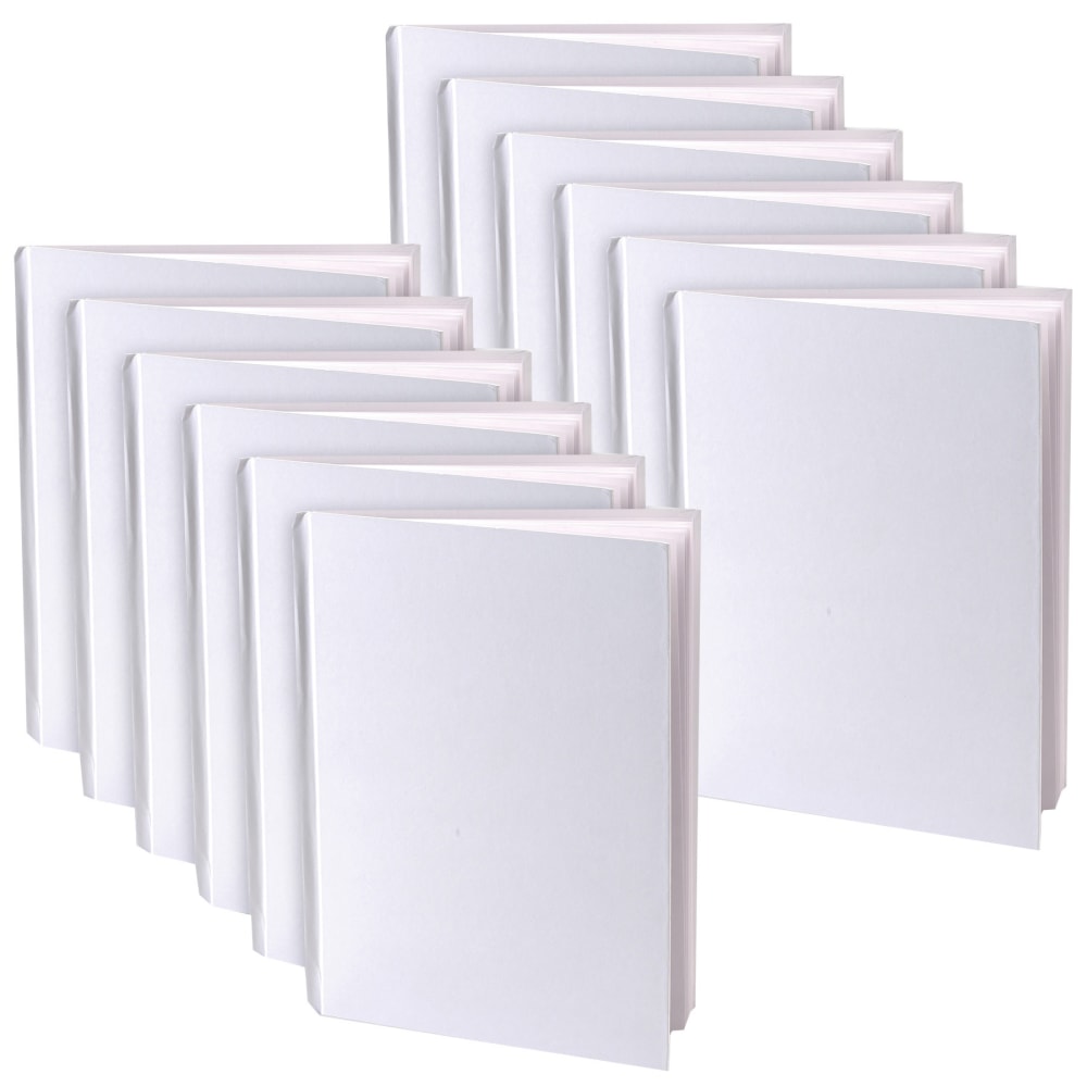Ashley Young Authors Blank Hardcover Book, 5in x 4in Portrait, 14 Sheets/28 Pages, White Pages, Pack Of 12 MPN:ASH10717-12
