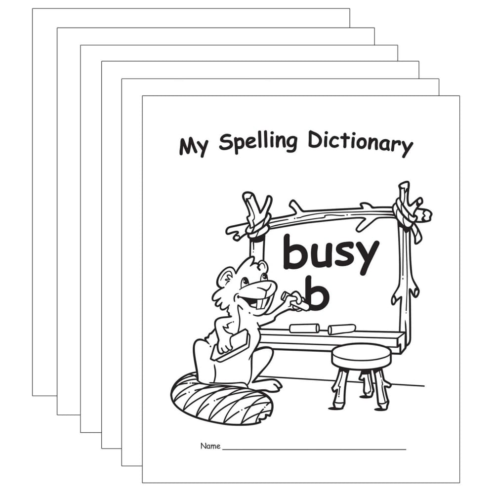 Edupress My Own Books My Spelling Dictionary Books, 7in x 8-1/2in, Single Subject, Unruled, 32 Sheets, White, Pack Of 6 Books MPN:EP-111-6