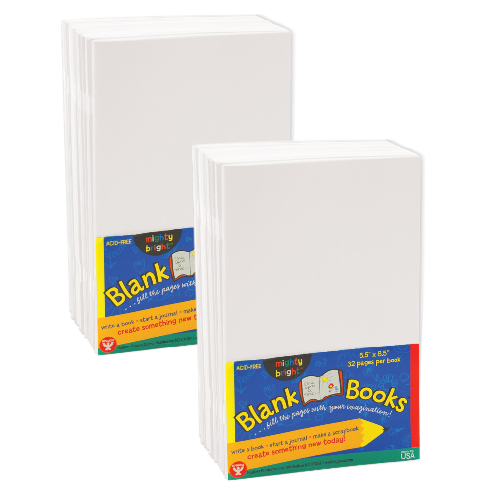 Hygloss Blank Paperback Books, 5.5in x 8.5in, White, 10 Per Pack, Set Of 2 Packs MPN:HYG77710-2