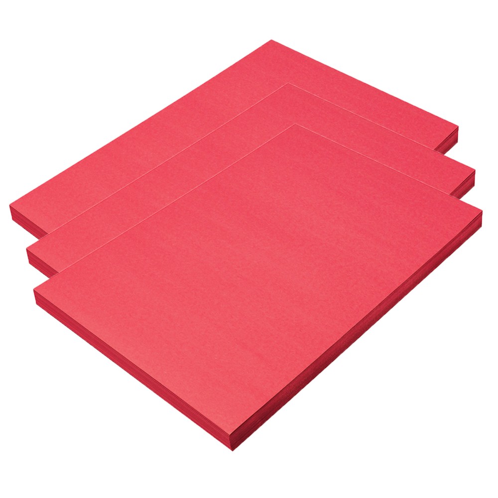 Prang Construction Paper, Medium Weight, 12in x 18in, Holiday Red, 100 Sheets Per Pack, Set Of 3 Packs MPN:PAC9908-3