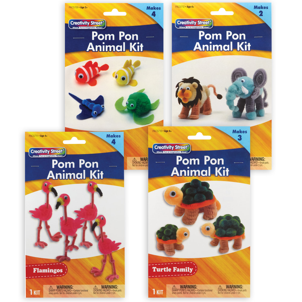 Creativity Street Foam Animal Craft Kits, Pack Of 4 Kits MPN:PACACANMKIT1